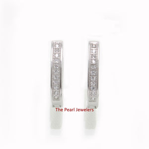 Sterling Silver Clear Cubic Zirconia French Back Earrings