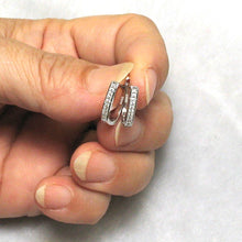 Load image into Gallery viewer, Sterling Silver Clear Cubic Zirconia French Back Earrings