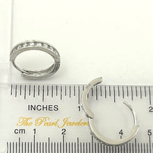 Load image into Gallery viewer, Sterling Silver Clear Cubic Zirconia Hoop Earrings