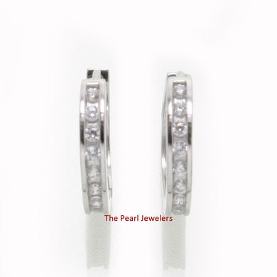 Sterling Silver Clear Cubic Zirconia Hoop Earrings