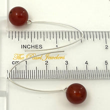 Load image into Gallery viewer, Sterling Silver Carnelian V-Shaped Wire Dangle Earrings