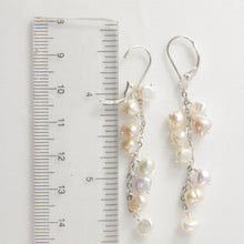 Load image into Gallery viewer, Sterling Silver O Chain Pale Mixed Pearl Leverback Earrings
