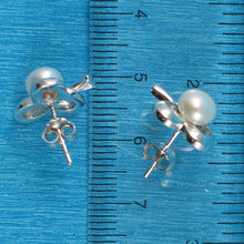 Load image into Gallery viewer, .925 Sterling Silver Clover Stud Earrings with White Pearl