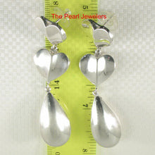 Load image into Gallery viewer, Sterling Silver Dangle Double Heart Earrings