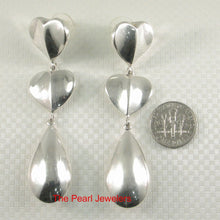 Load image into Gallery viewer, Sterling Silver Dangle Double Heart Earrings
