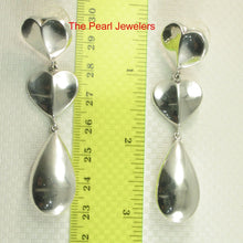 Load image into Gallery viewer, Sterling Silver Dangle Double Heart Earrings