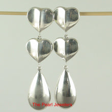 Load image into Gallery viewer, Sterling Silver Dangle Double Heart Earrings