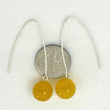 Load image into Gallery viewer, Sterling Silver Golden Agate V-Shaped Wire Dangle Earrings