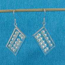 Load image into Gallery viewer, Sterling Silver Abacus Earrings – White Pearl Handcrafted Dangle