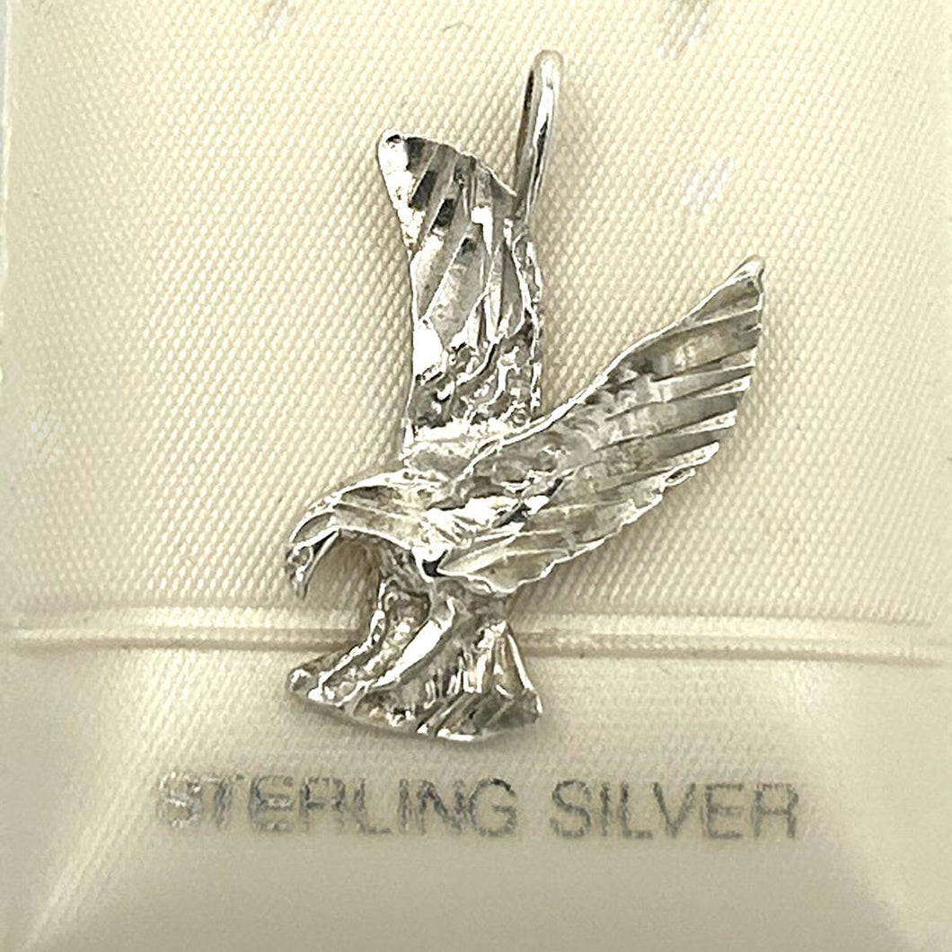 Sterling Silver Hawk Eagle Pendant Necklace