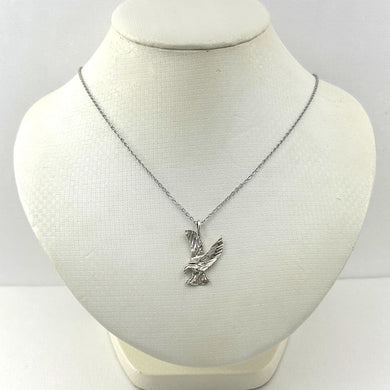 Sterling Silver Hawk Eagle Pendant Necklace