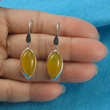 Load image into Gallery viewer, Sterling Silver Honey Agate Marquise Hook Earrings