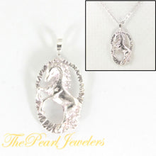 Load image into Gallery viewer, Sterling Silver Satin Finish Horse Pendant Necklace