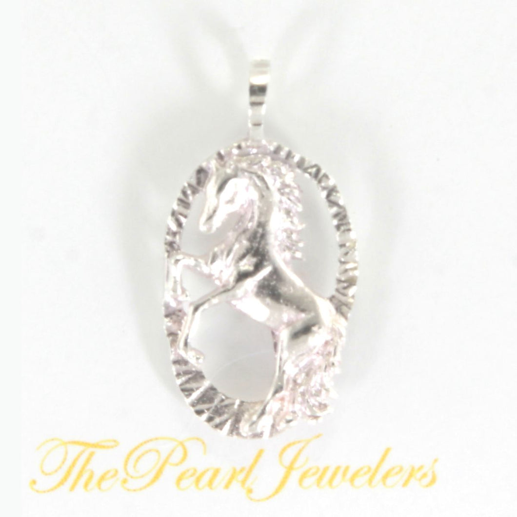 Sterling Silver Satin Finish Horse Pendant Necklace