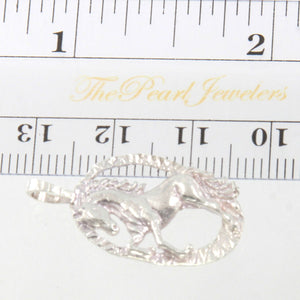 Sterling Silver Satin Finish Horse Pendant Necklace