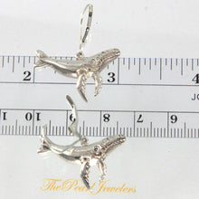 Load image into Gallery viewer, Sterling Silver Humpback Whale Leverback Earrings (Mismatched Pair)