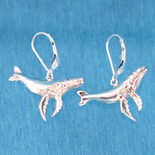 Load image into Gallery viewer, Sterling Silver Humpback Whale Leverback Earrings (Mismatched Pair)