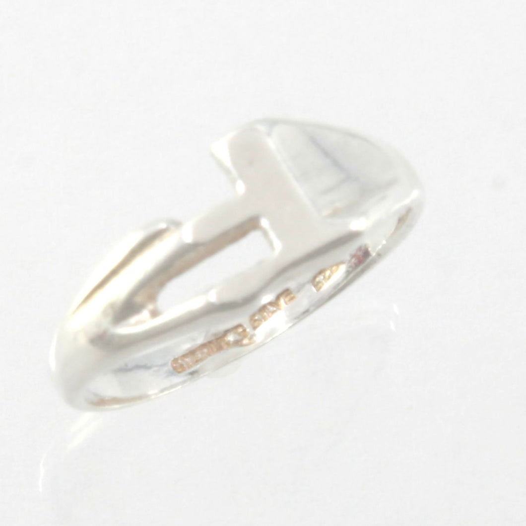 Sterling Silver Personalized Initial F Ring