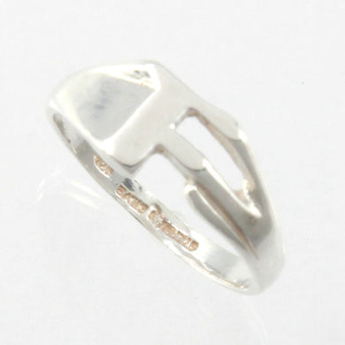 Sterling Silver Personalized Initial F Ring