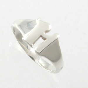 Sterling Silver Personalized Initial H Ring
