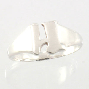 Sterling Silver Personalized Initial H Ring