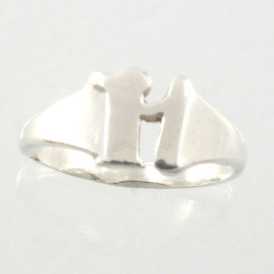Sterling Silver Personalized Initial H Ring