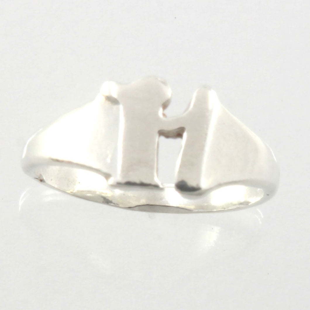 Sterling Silver Personalized Initial H Ring