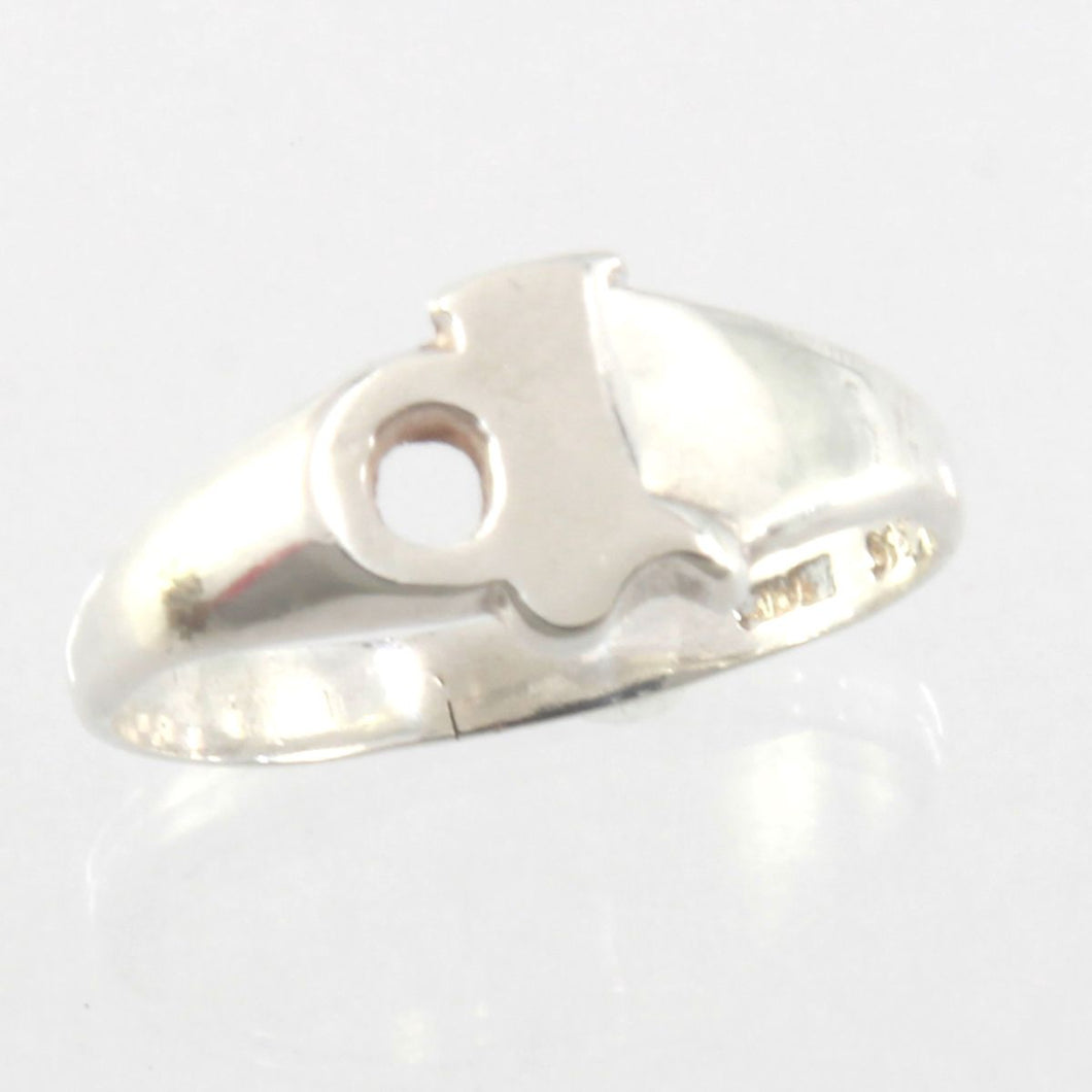 Sterling Silver Personalized Initial P Ring