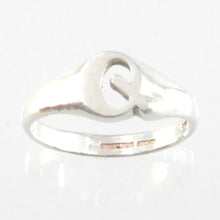 Load image into Gallery viewer, Sterling Silver Personalized Initial Q Ring