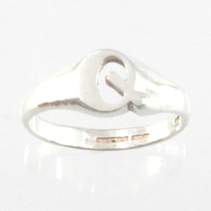 Sterling Silver Personalized Initial Q Ring