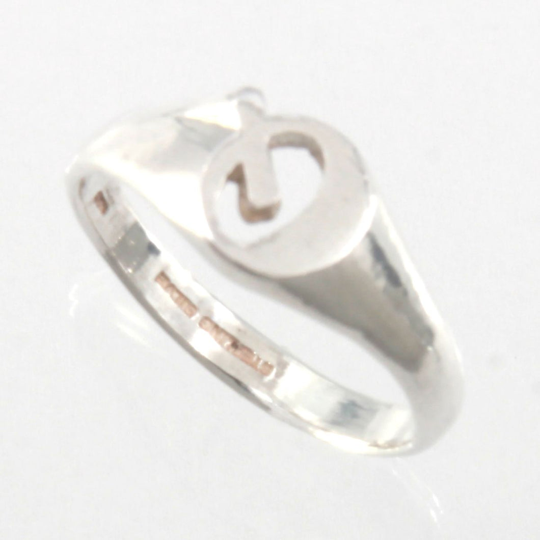 Sterling Silver Personalized Initial Q Ring