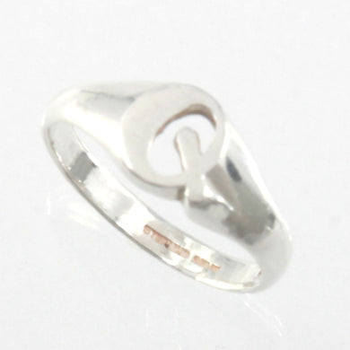 Sterling Silver Personalized Initial Q Ring