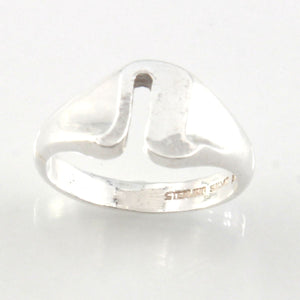 Sterling Silver Personalized Initial U Ring