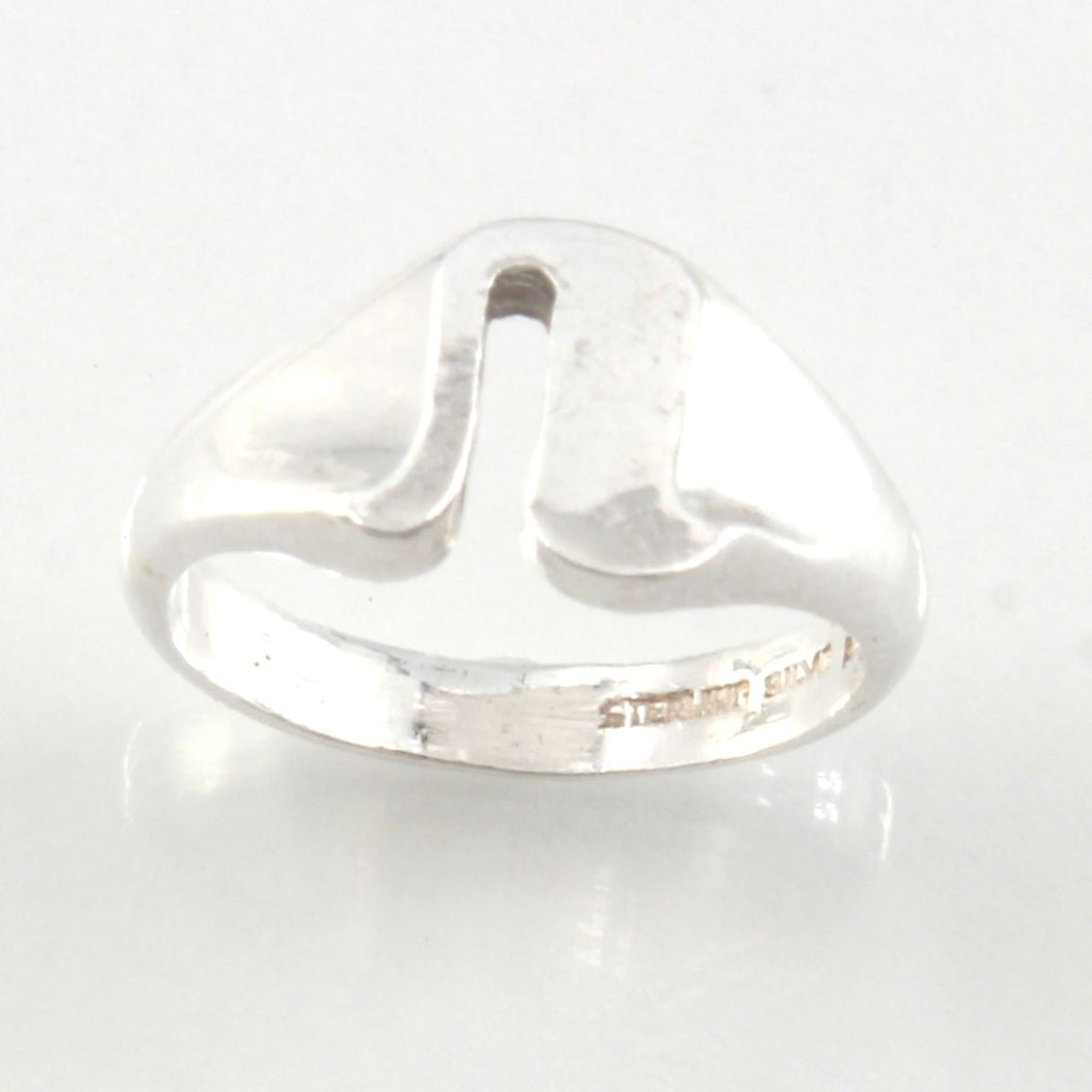 Sterling Silver Personalized Initial U Ring