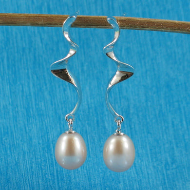 Sterling .925 Silver Lightning Lavender Pearl Dangle Earrings
