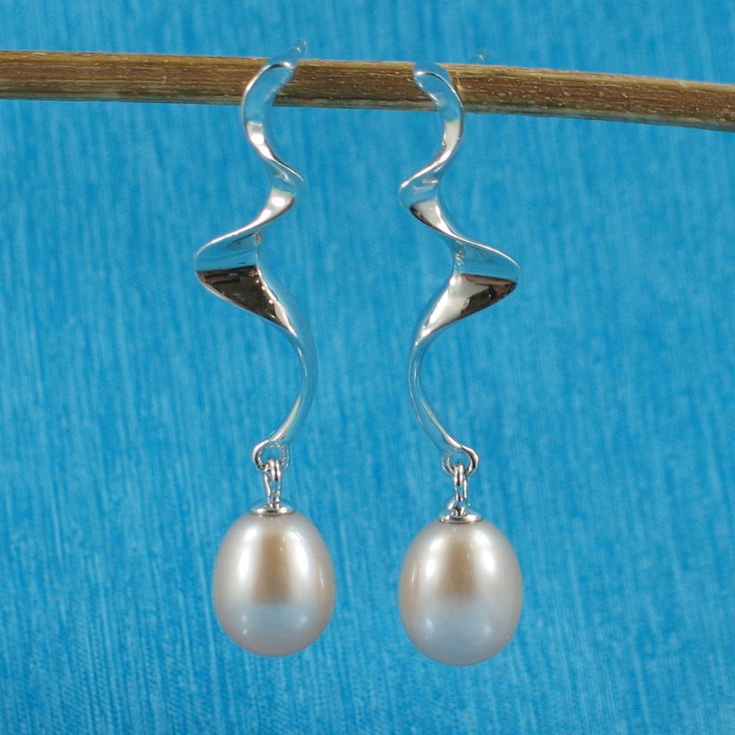 Sterling .925 Silver Lightning Lavender Pearl Dangle Earrings