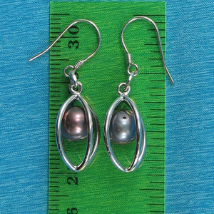 Sterling Silver Black-Gray Pearl Lucky Lantern Earrings – Hook Dangle