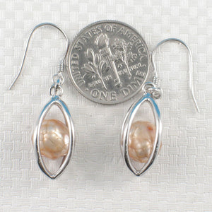 Sterling Silver Champagne Pearl Lucky Lantern Earrings – Hook Dangle