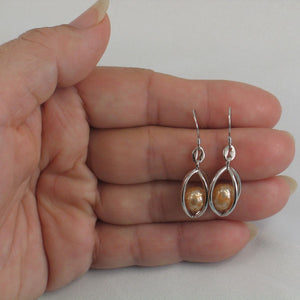 Sterling Silver Champagne Pearl Lucky Lantern Earrings – Hook Dangle