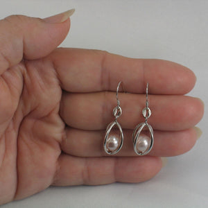 Sterling Silver Pink Pearl Lucky Lantern Earrings – Hook Dangle
