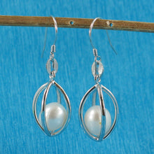 Load image into Gallery viewer, Sterling Silver White Pearl Lucky Lantern Earrings – Hook Dangle