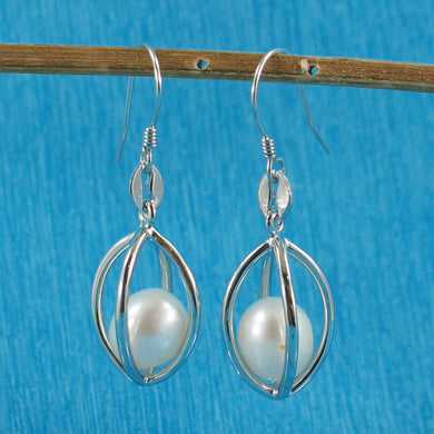Sterling Silver White Pearl Lucky Lantern Earrings – Hook Dangle