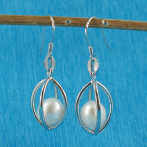 Sterling Silver White Pearl Lucky Lantern Earrings – Hook Dangle