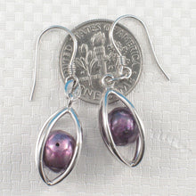 Load image into Gallery viewer, Sterling Silver Purple Pearl Lucky Lantern Earrings – Hook Dangle