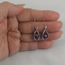 Load image into Gallery viewer, Sterling Silver Purple Pearl Lucky Lantern Earrings – Hook Dangle