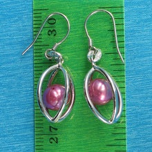 Load image into Gallery viewer, Sterling Silver Rose-Pink Pearl Lucky Lantern Earrings – Faceted Dangle