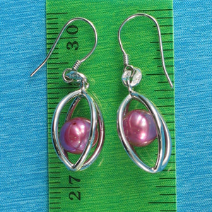 Sterling Silver Rose-Pink Pearl Lucky Lantern Earrings – Faceted Dangle