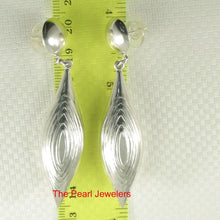 Load image into Gallery viewer, Sterling Silver Dangle Marquise Design Earrings