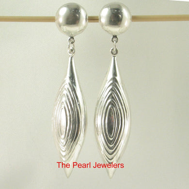 Sterling Silver Dangle Marquise Design Earrings