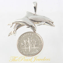 Load image into Gallery viewer, Sterling Silver Mother &amp; Child Dolphin Pendant Necklace